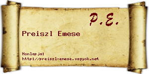 Preiszl Emese névjegykártya